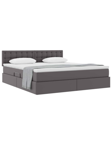 Letto con contenitore e materasso Grigio 160 x 200 cm