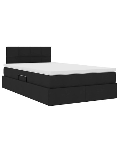 Letto con contenitore e materasso Nero 120 x 200 cm