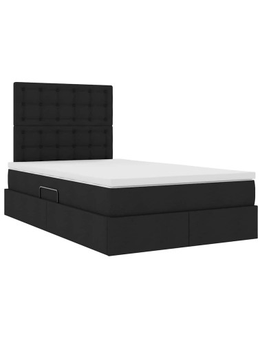 Letto con contenitore e materasso Nero 120 x 200 cm Poliestere