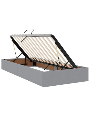 Letto con Contenitore con materasso Grigio chiaro 200 x 200 cm