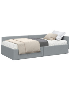 Struttura Letto Angolare con Materasso 2 pcs Grigio chiaro 2