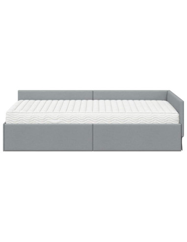Struttura Letto Angolare con Materasso 2 pcs Grigio chiaro