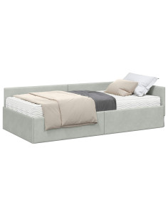 Struttura Letto Angolare con Materasso 2 pcs Grigio chiaro 2