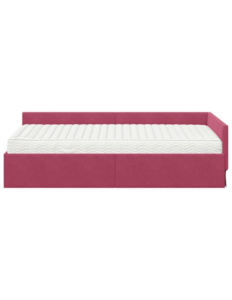 Struttura Letto Angolare con Materasso 2 pcs Verde Velluto