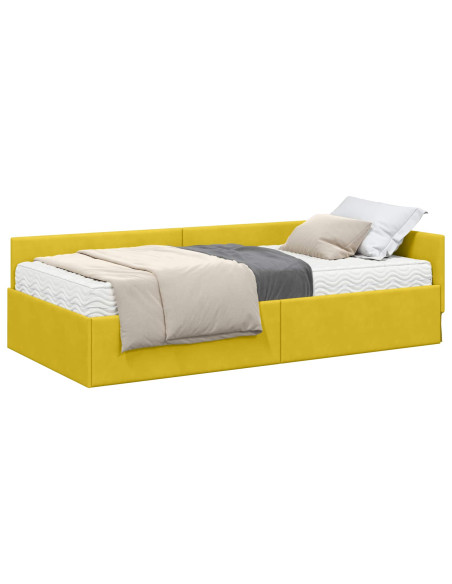 Struttura Letto Angolare con Materasso 2 pcs Verde Velluto
