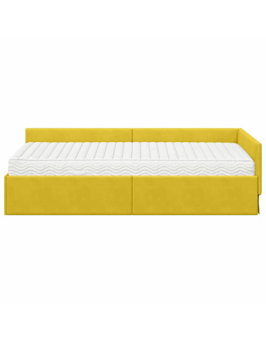 Struttura Letto Angolare con Materasso 2 pcs Verde Velluto