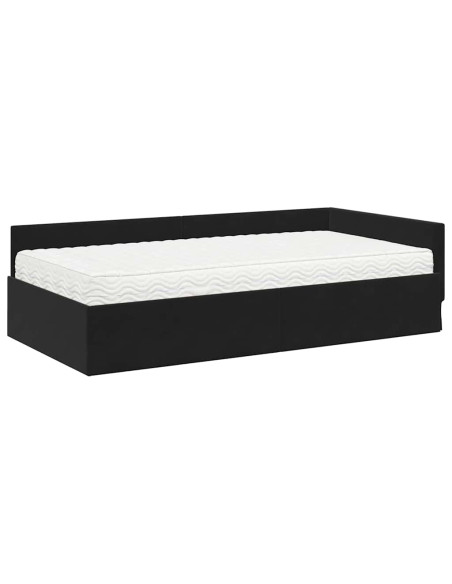 Struttura Letto Angolare con Materasso Altro 2 pcs Nero Velluto