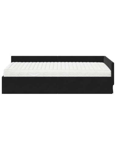 Struttura Letto Angolare con Materasso Altro 2 pcs Nero Velluto