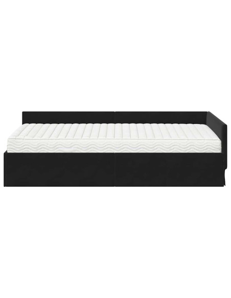Struttura Letto Angolare con Materasso Altro 2 pcs Nero Velluto