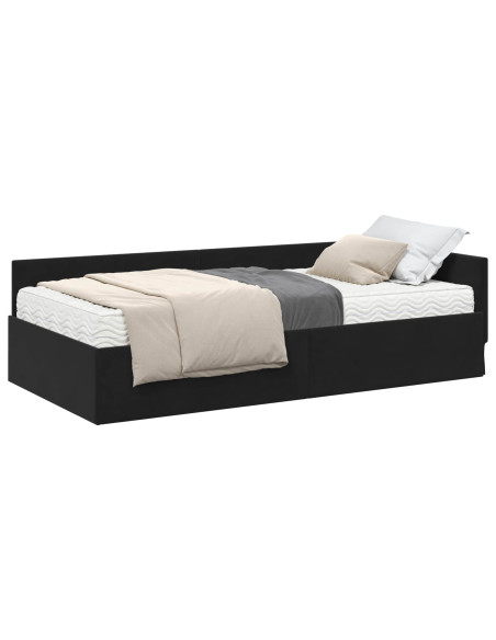 Struttura Letto Angolare con Materasso Altro 2 pcs Nero Velluto