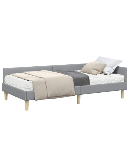 Struttura Letto Angolare con Materasso 2 pcs Grigio chiaro