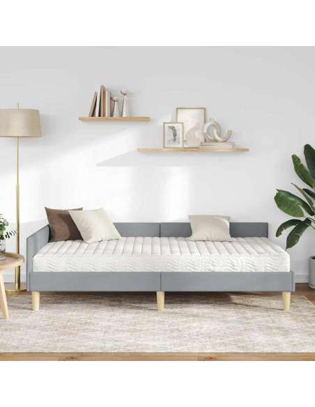 Struttura Letto Angolare con Materasso 2 pcs Grigio chiaro