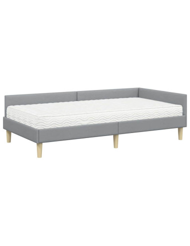 Struttura Letto Angolare con Materasso 2 pcs Grigio chiaro
