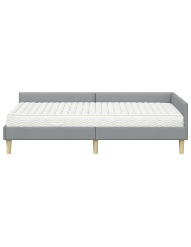 Struttura Letto Angolare con Materasso 2 pcs Grigio chiaro