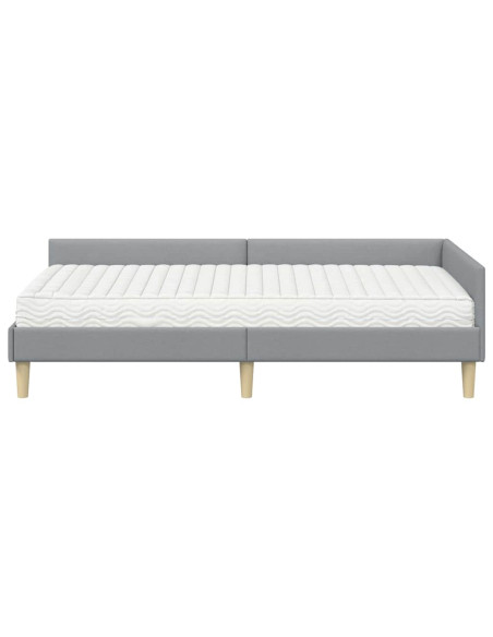Struttura Letto Angolare con Materasso 2 pcs Grigio chiaro