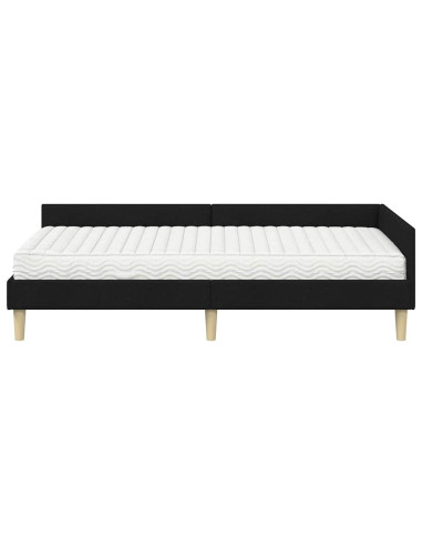 Struttura Letto Angolare con Materasso 2 pcs Verde Tessuto