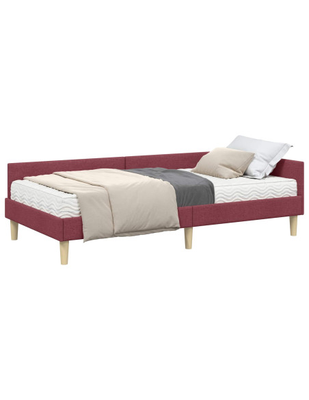 Struttura Letto Angolare con Materasso 2 pcs Grigio Tessuto