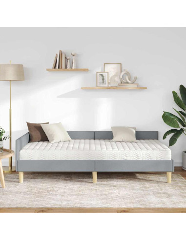 Struttura Letto Angolare con Materasso 2 pcs Grigio chiaro