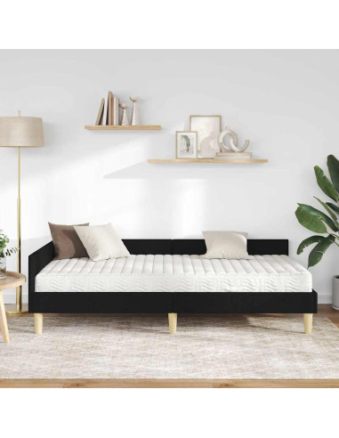 Struttura Letto Angolare con Materasso 2 pcs Verde Tessuto