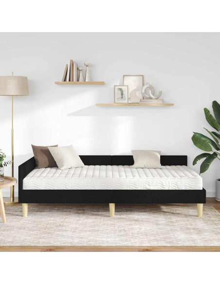 Struttura Letto Angolare con Materasso 2 pcs Verde Tessuto