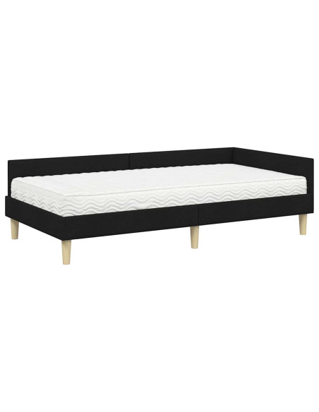 Struttura Letto Angolare con Materasso 2 pcs Verde Tessuto