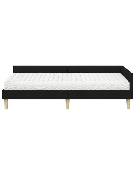 Struttura Letto Angolare con Materasso 2 pcs Verde Tessuto