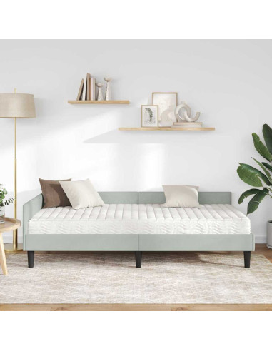 Struttura Letto Angolare con Materasso 2 pcs Grigio chiaro