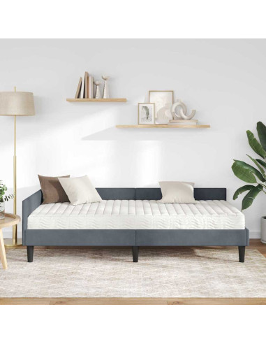 Struttura Letto Angolare con Materasso 2 pcs Grigio Velluto