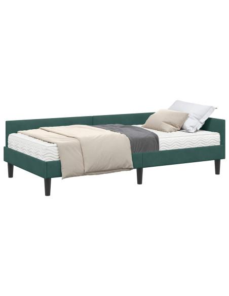 Struttura Letto Angolare con Materasso 2 pcs Verde Velluto