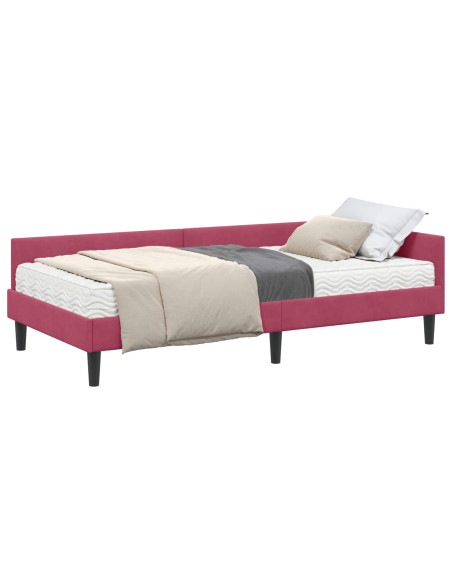 Struttura Letto Angolare con Materasso 2 pcs Verde Velluto