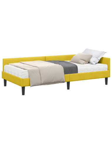 Struttura Letto Angolare con Materasso 2 pcs Giallo Velluto