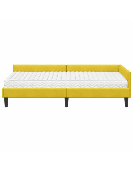 Struttura Letto Angolare con Materasso 2 pcs Giallo Velluto