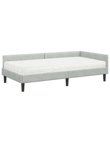 Struttura Letto Angolare con Materasso 2 pcs Grigio chiaro