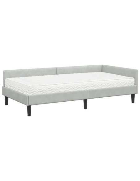 Struttura Letto Angolare con Materasso 2 pcs Grigio chiaro