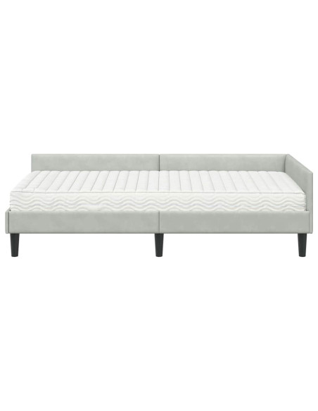 Struttura Letto Angolare con Materasso 2 pcs Grigio chiaro