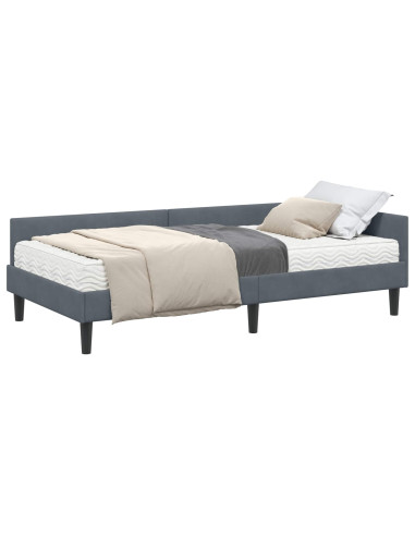 Struttura Letto Angolare con Materasso 2 pcs Grigio Velluto