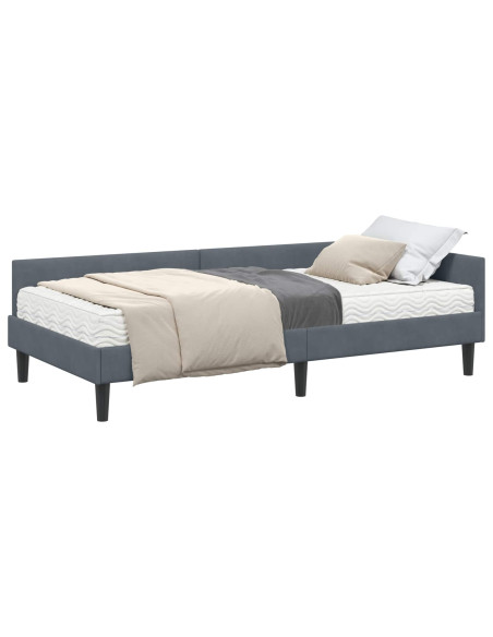 Struttura Letto Angolare con Materasso 2 pcs Grigio Velluto