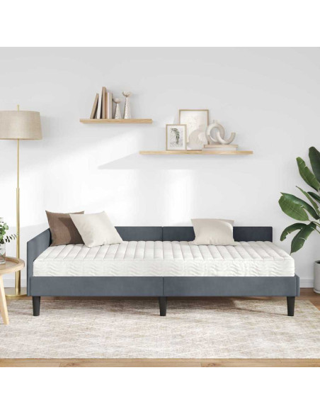 Struttura Letto Angolare con Materasso 2 pcs Grigio Velluto