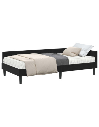 Struttura Letto Angolare con Materasso Altro 2 pcs Nero Velluto