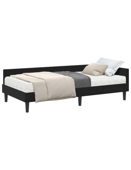 Struttura Letto Angolare con Materasso Altro 2 pcs Nero Velluto