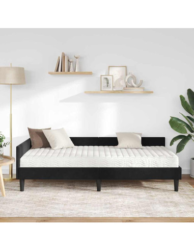 Struttura Letto Angolare con Materasso Altro 2 pcs Nero Velluto
