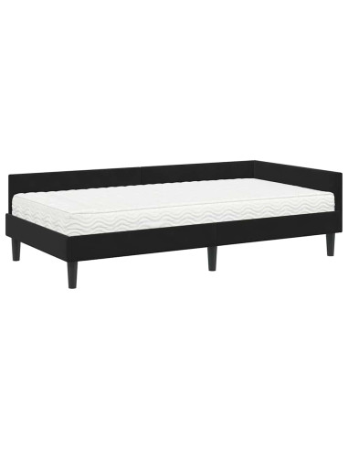Struttura Letto Angolare con Materasso Altro 2 pcs Nero Velluto