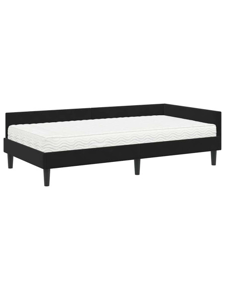 Struttura Letto Angolare con Materasso Altro 2 pcs Nero Velluto