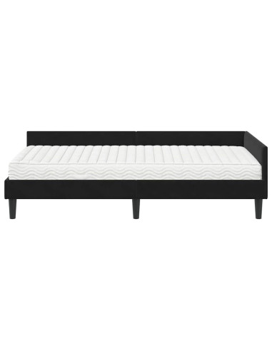 Struttura Letto Angolare con Materasso Altro 2 pcs Nero Velluto
