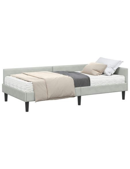 Struttura Letto Angolare con Materasso 2 pcs Grigio chiaro