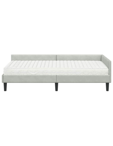 Struttura Letto Angolare con Materasso 2 pcs Grigio chiaro