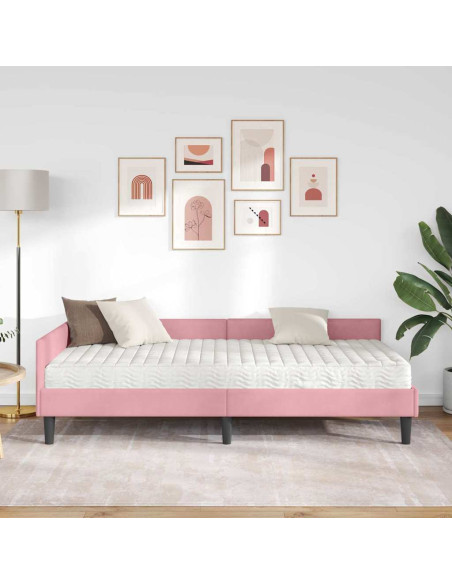 Struttura Letto Angolare con Materasso 2 pcs Grigio Velluto