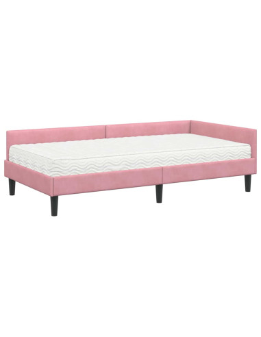 Struttura Letto Angolare con Materasso 2 pcs Grigio Velluto