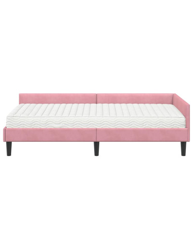 Struttura Letto Angolare con Materasso 2 pcs Grigio Velluto