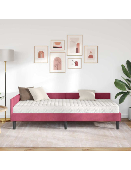 Struttura Letto Angolare con Materasso 2 pcs Verde Velluto